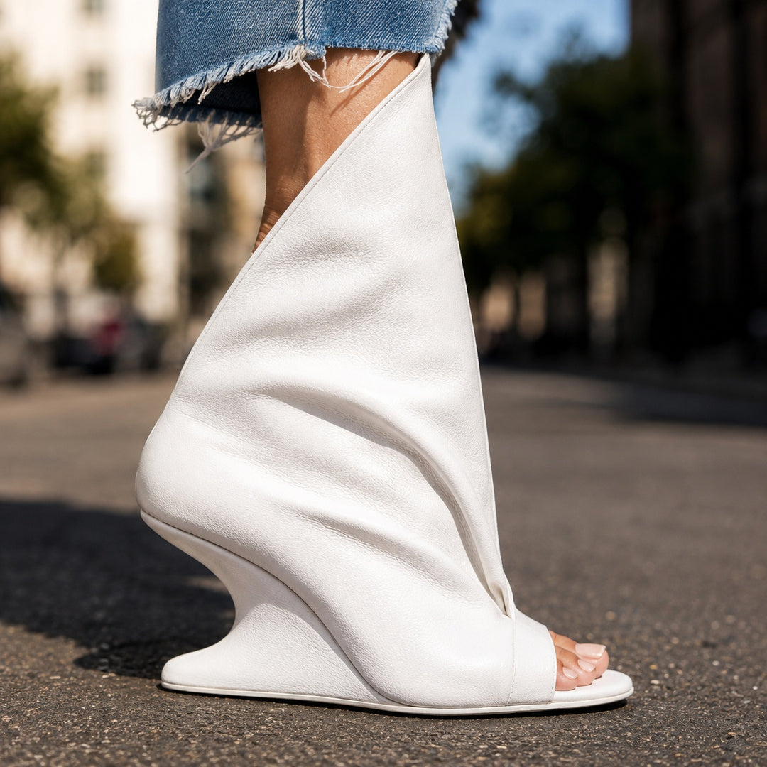 Vela Draped Peep-Toe Wedges — ce_brooklyn_s2_01