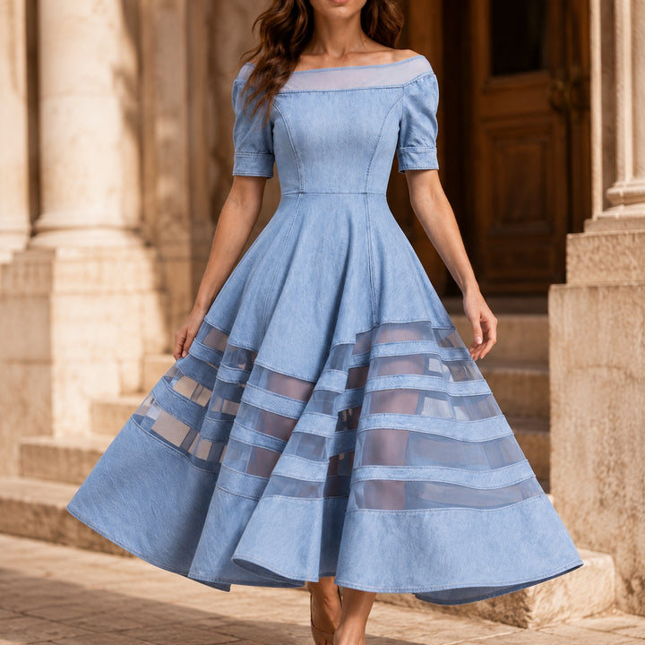 Verandah Sheer-Stripe Midi Dress — ce_aub_01