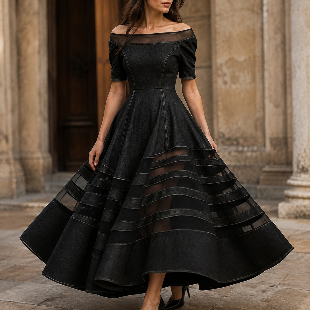 Verandah Sheer-Stripe Midi Dress — ce_aub_01