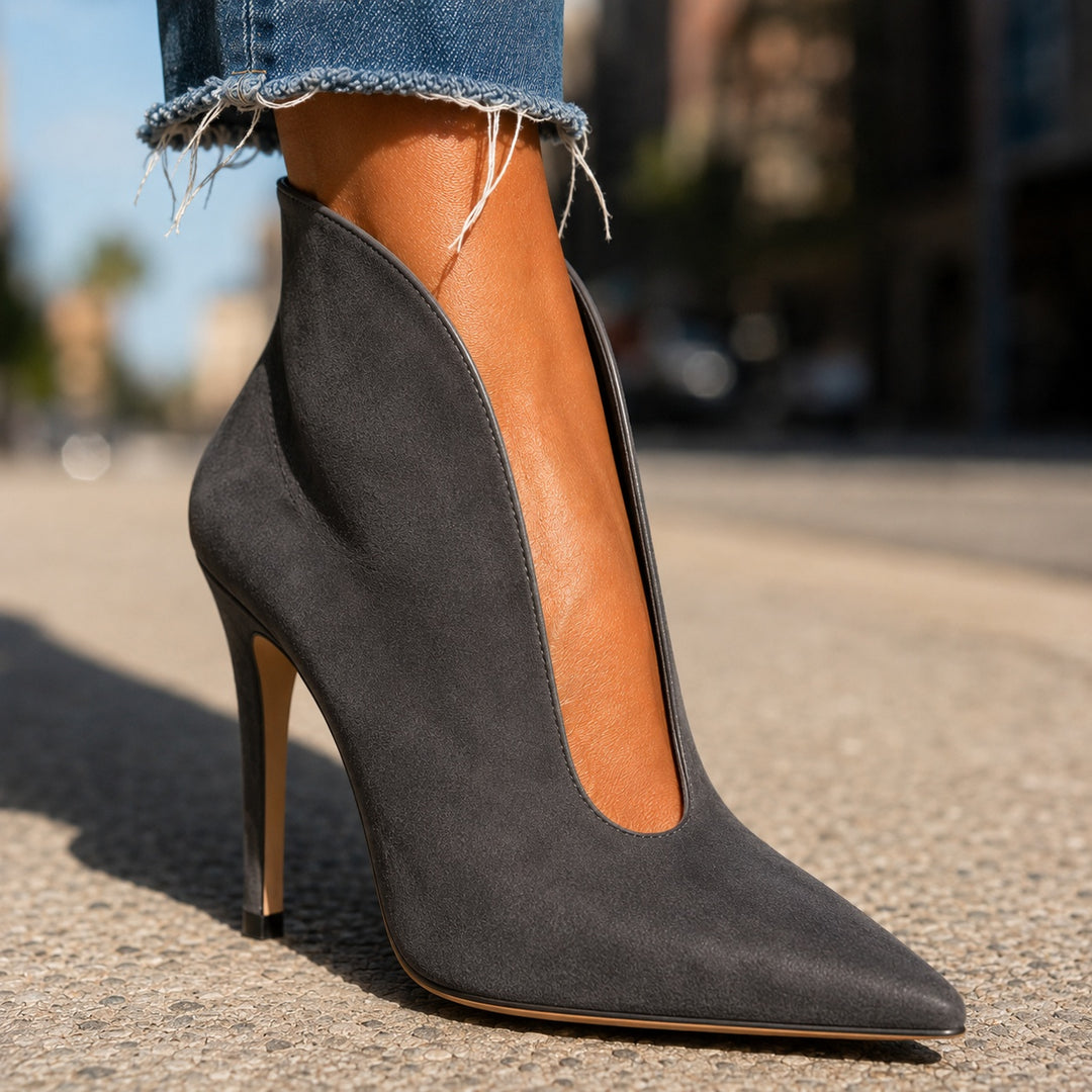 Vertigine Plunge-Vamp Ankle Booties — ce_brooklyn_s2_01